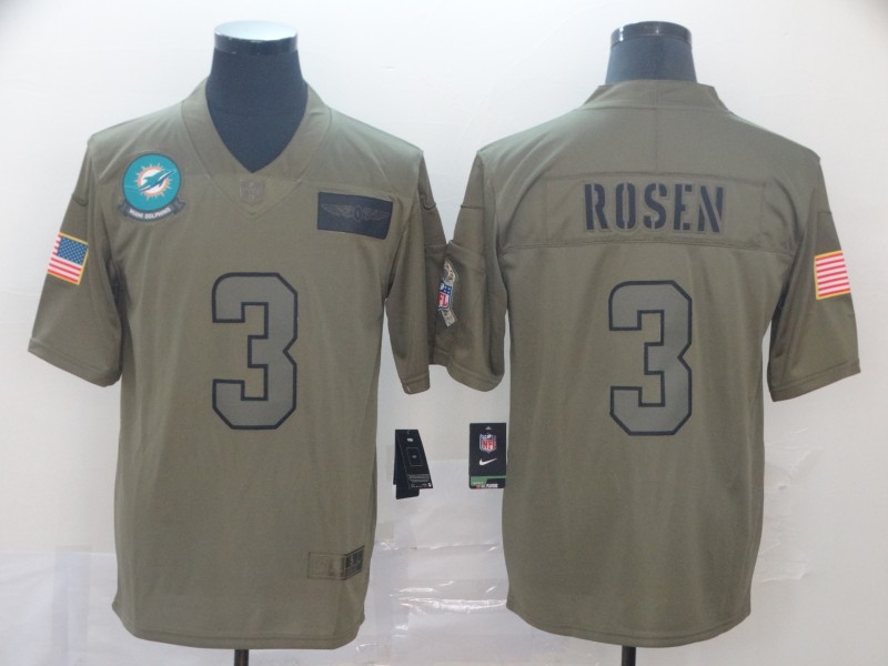 Men's Miami Dolphins Josh Rosen #3 Brown Jersey